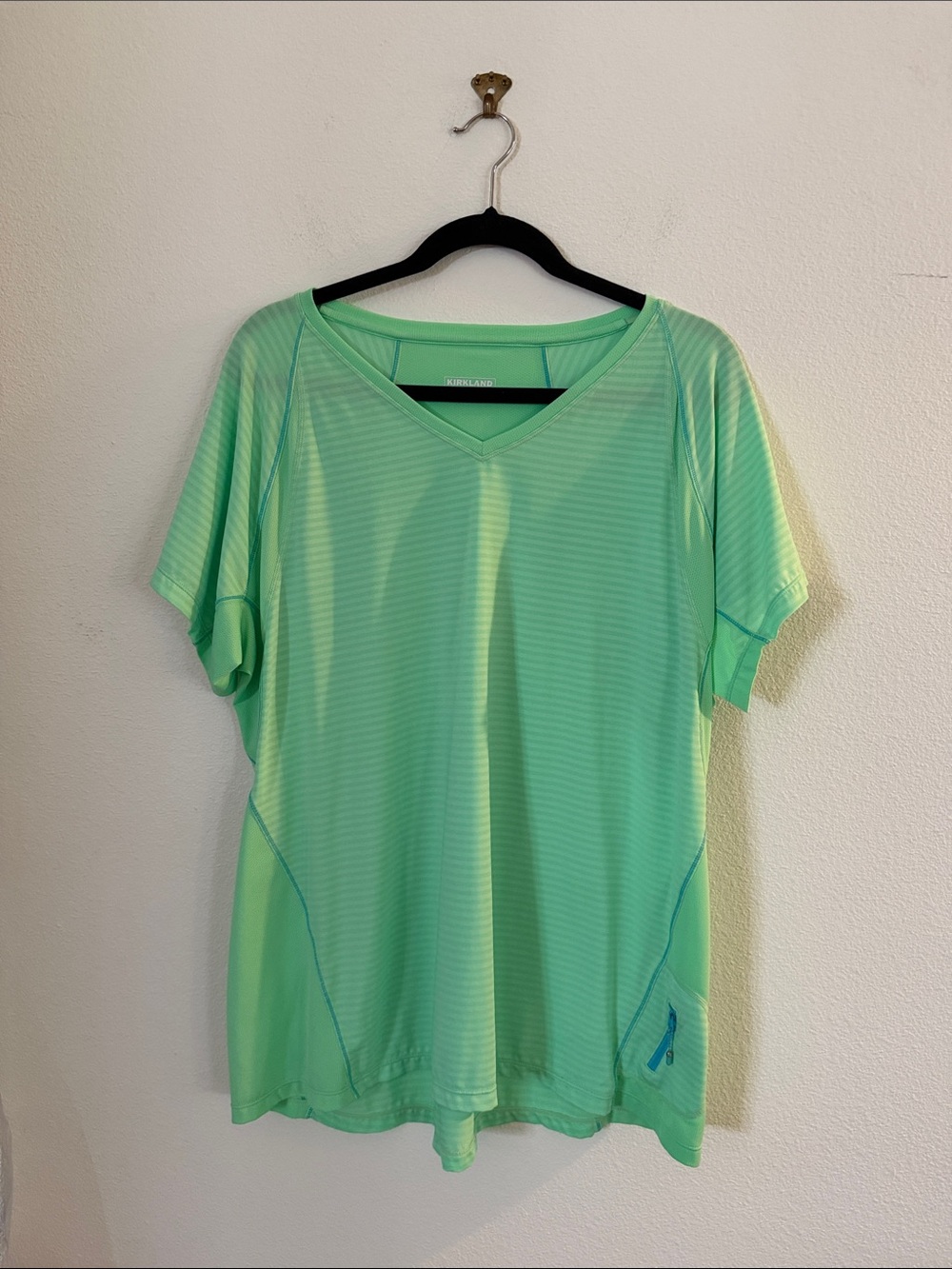 Kirkland Signature Light Green V-Neck Performance Tee